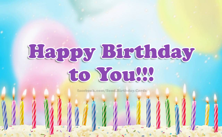 Happy Birthday to You Card image with colorful candles | Birthday Cards