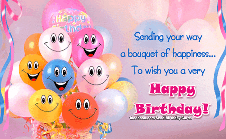 Sending your way a bouquet of happiness... | Birthday Cards