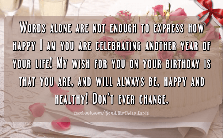 Words alone are not enough to... | Birthday Cards