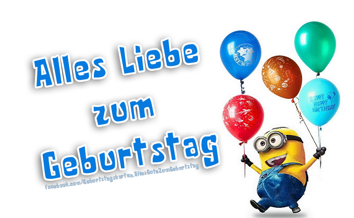 Geburtstagskarten Luftballons: Alles Liebe zum Geburtstag mit bunten Luftballons bilder