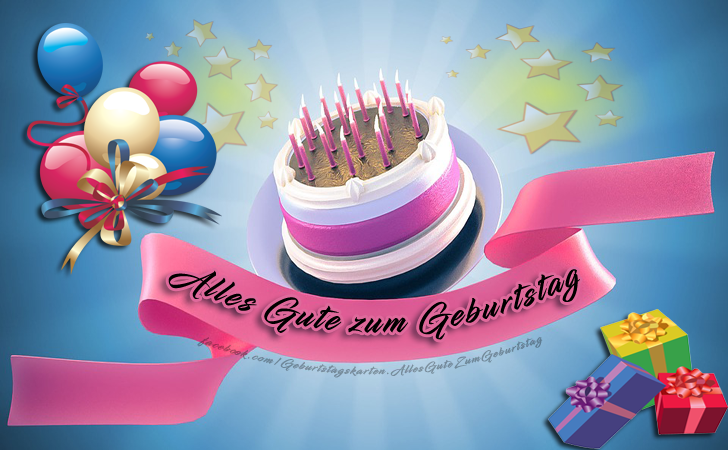 Schöne geburtstagswünsche, bilder, karten mit geschenken, luftballons und kuchen bild - Alles gute zum Geburtstag - Bilder, Sprüche und Wünsche zum Geburtstag.