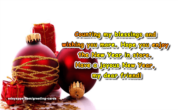  Have a joyous New Year, my dear friend! | Christmas and New Year Cards