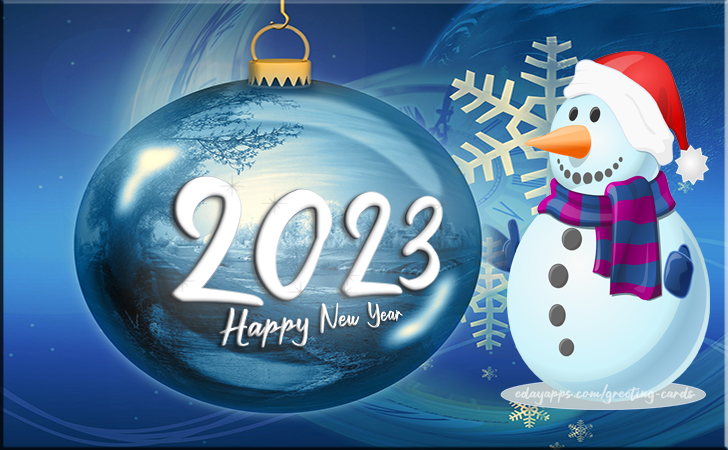 2023 Happy New Year: Beautiful Happy New Year 2023 Greeting Card | Christmas and New Year Cards