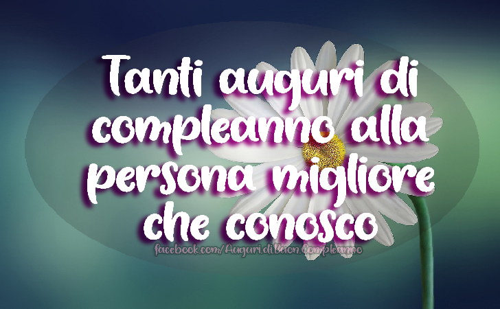 Tanti auguri di compleanno alla persona migliore che conosco
