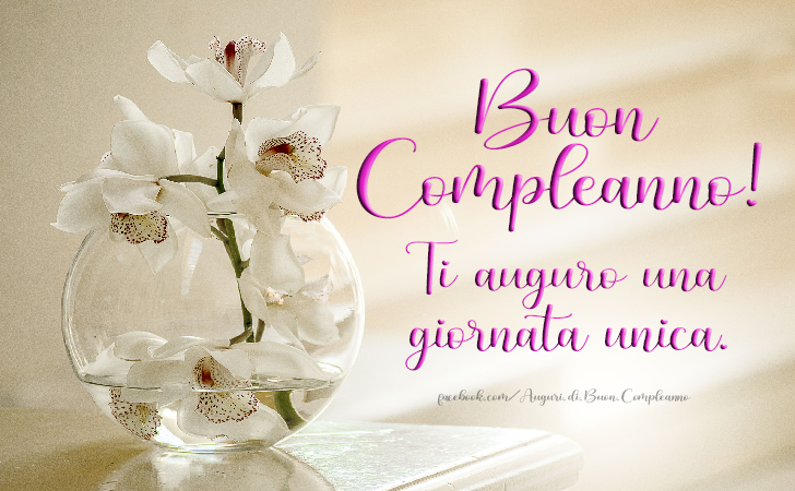 Auguri di Buon Compleanno: Ti auguro una giornata unica - Buon Compleanno!
