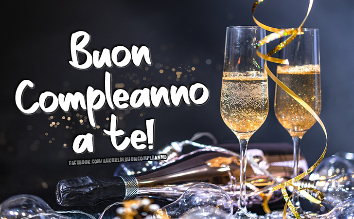 Auguri di Buon Compleanno: Un augurio di Compleanno con Champagne per te!