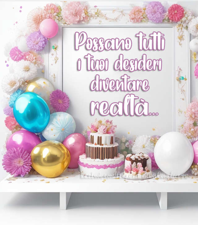 Auguri di Buon Compleanno: Possano tutti i tuoi desideri diventare realtà...  