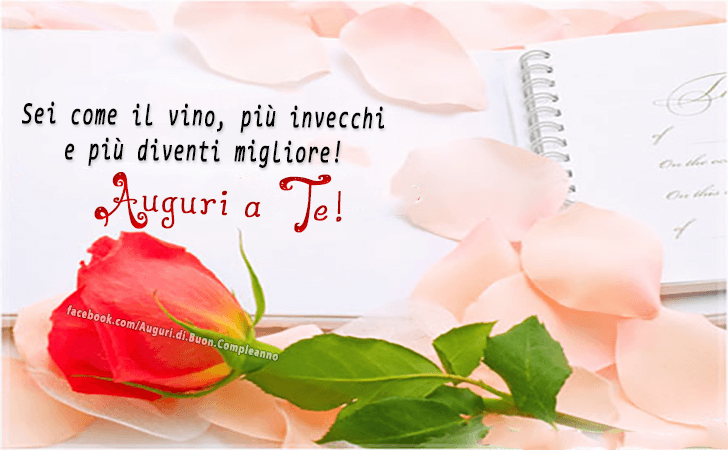 Auguri di Buon Compleanno: Sei come il vino, piu invecchi e piu diventi migliore! Auguri a Te!