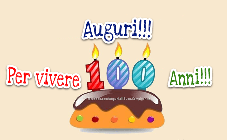 Auguri di Buon Compleanno: Auguri! Per vivere 100 Anni!!!