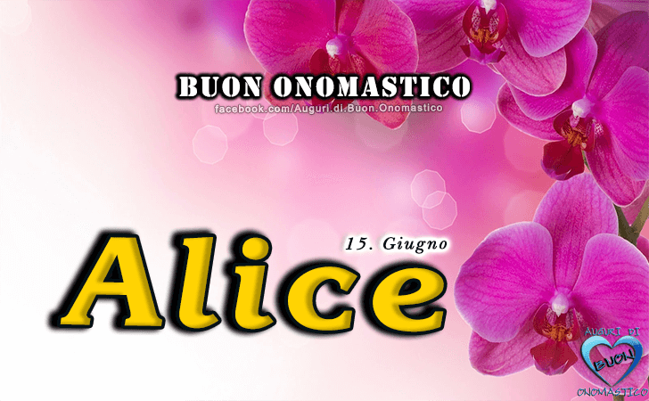 Buon Onomastico Alice! - Buon Onomastico Alice!