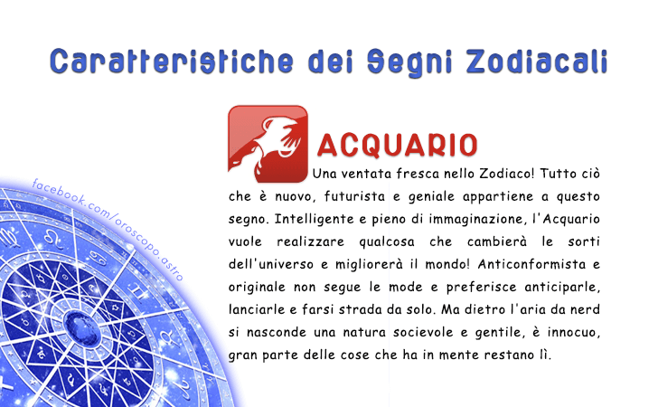 Caratteristiche dei segni zodiacali | ACQUARIO