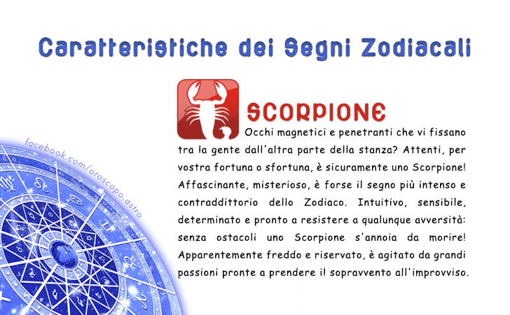 Caratteristiche dei segni zodiacali
