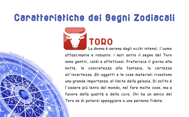 Caratteristiche dei segni zodiacali
