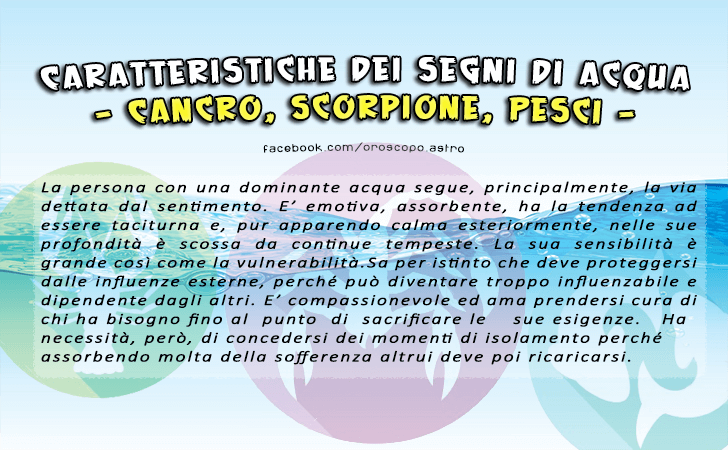 Caratteristiche dei segni zodiacali | Cancro, Scorpione, Pesci