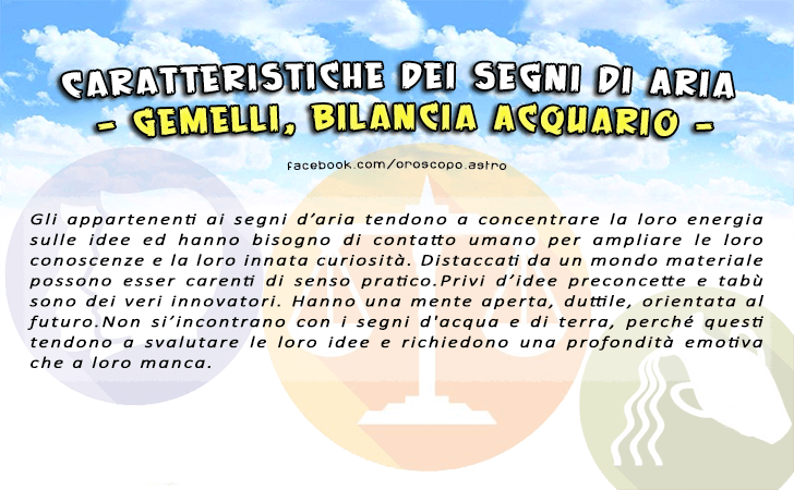 Caratteristiche dei segni zodiacali
