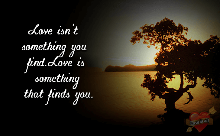 Love | Love isn't something you find.Love is something that finds you.