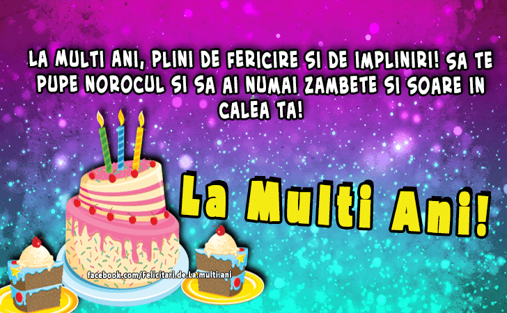 Felicitari de La multi ani | La Multi Ani, plini de fericire si de impliniri! Sa te pupe norocul si sa ai numai zambete si soare in calea ta! La Multi Ani!