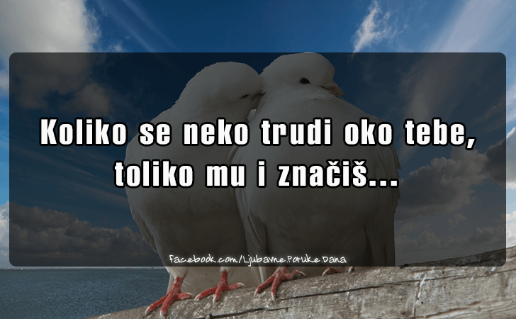 Ljubavne Poruke,  Ljubavne Slike | Koliko se neko trudi oko trebe..., Koliko se neko trudi oko trebe, toliko mu i znacis...
