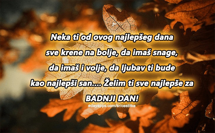 Badnjaci ti srećni novi, Bog neka te blagoslovi, da ti srećom dom zablista jer rođenje slaviš Hrista! - Božićne Čestitke