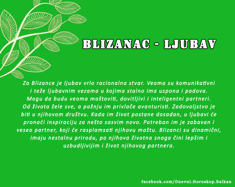 Horoskop | Karakteristike znakova | Blizanac - Ljubav