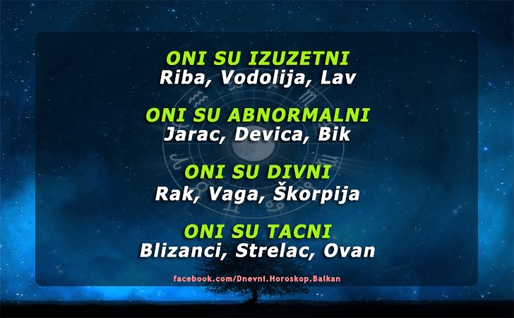 Horoskop | Karakteristike znakova | Horoskopski znakovi i njihove karakteristike