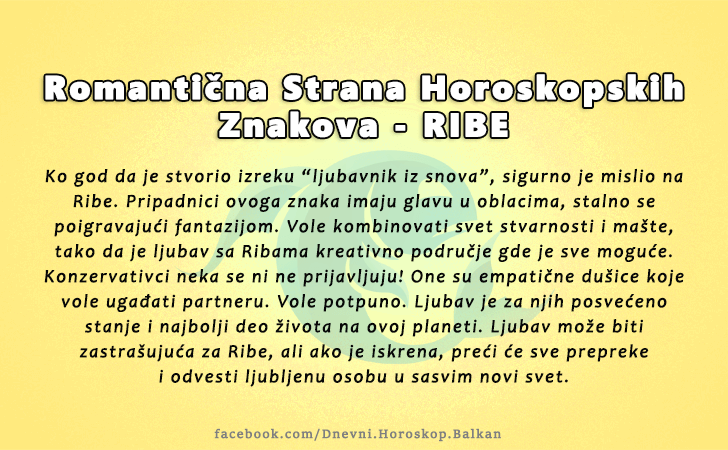 Horoskop | Karakteristike znakova |  Romantična Strana - RIBE