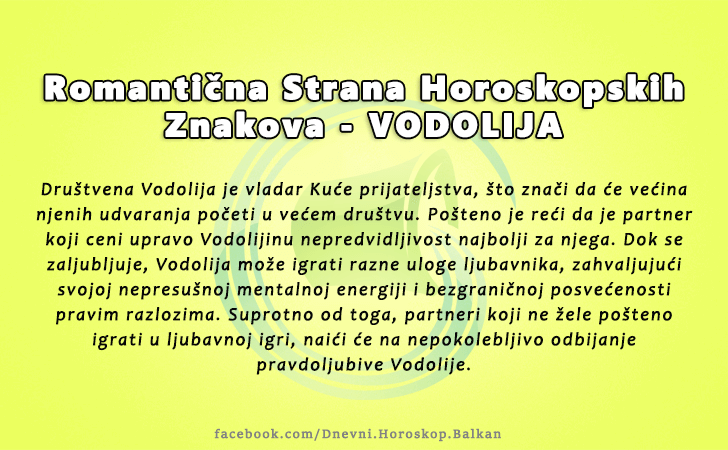 Horoskop | Karakteristike znakova | Romantična Strana - VODOLIJA