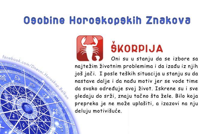 Horoskop | Karakteristike znakova | SKORPIJA