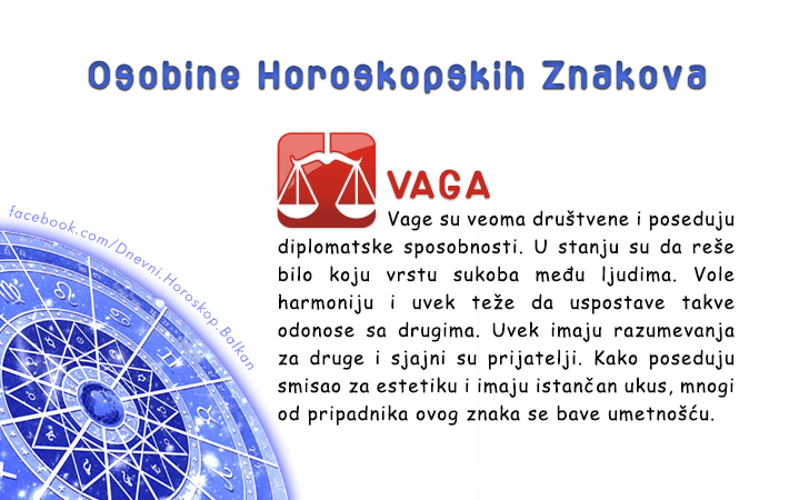 Horoskop | Karakteristike znakova | VAGA