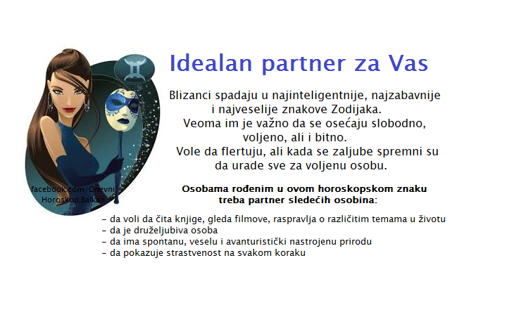 Horoskop | Karakteristike znakova | Blizanci - idealan partner za Vas