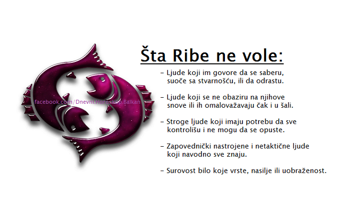 Šta Ribe ne vole?