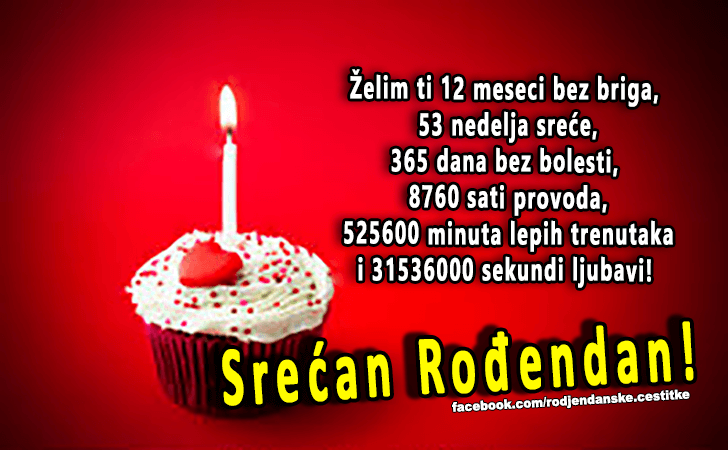 Želim ti 12 meseci bez briga... - Čestitke, Slike i Poruke za Rođendan